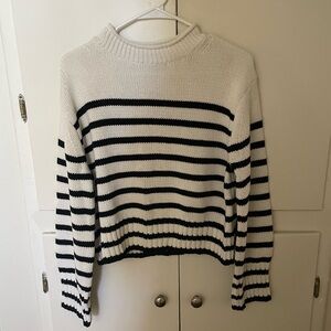 J. Crew Black and White Striped Sweater